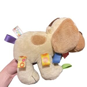 Taggies Plush Puppy Dog Cuddle Toy Stuffed Animal Baby Rattle Tags 10 inch Lovey